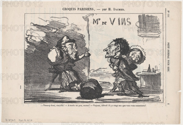 Viens-y donc, canaille!, 1874.  Creator: Honore Daumier.