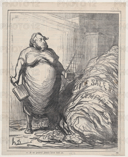 Je ne pourrai jamais laver tout ça, 1872. Creator: Honore Daumier.