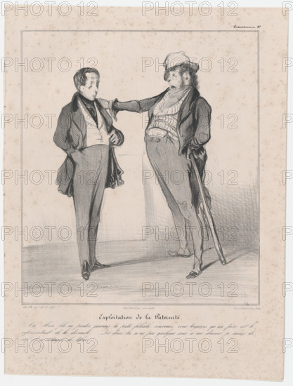 Plate 37: Exploitation de la Paternité, 1838.  Creator: Honore Daumier.