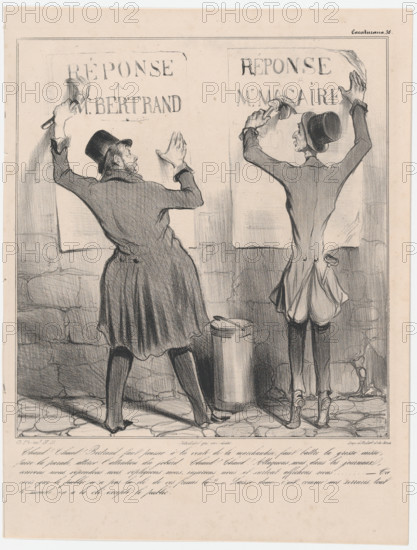 Plate 38: Chaud! Chaud! Bertrand, faut pousser à la vente de la merchandise..., 1838. Creator: Honore Daumier.