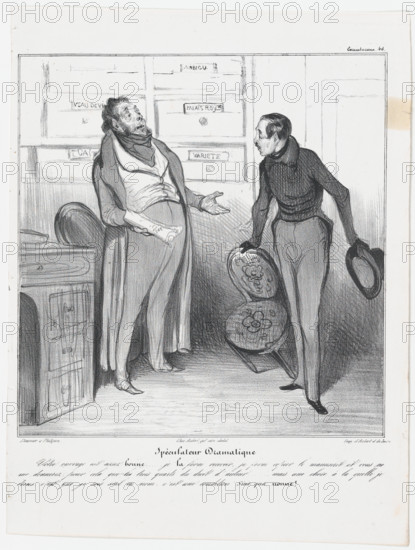 Plate 46: Spéculateur Dramatique, 1838.  Creator: Honore Daumier.