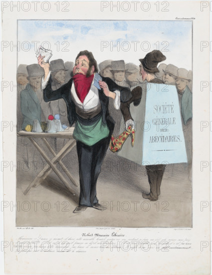 Plate 14: Robert Macaire Libraire, 1838.  Creator: Honore Daumier.