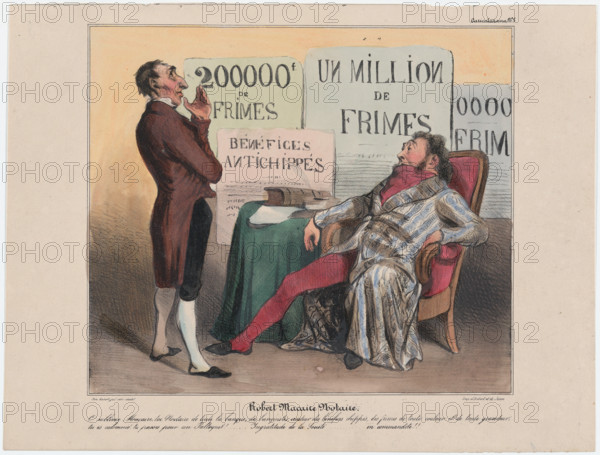 Plate 5: Robert Macaire Notaire, 1838. Creator: Honore Daumier.