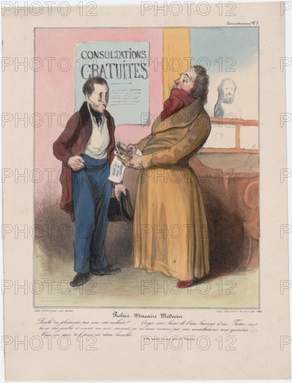 Plate 8: Robert Macaire Médecin, 1838.  Creator: Honore Daumier.