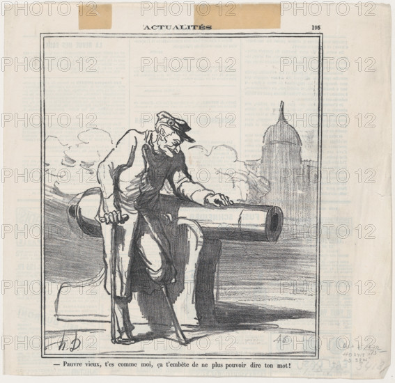 Pauvre vieux, t'es comme moi..., 1870. Creator: Honore Daumier.