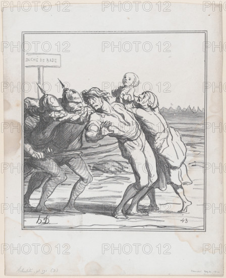 L'appel de leurs réserves, 1870.  Creator: Honore Daumier.