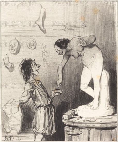 Pygmalion, 1842. Creator: Honore Daumier.