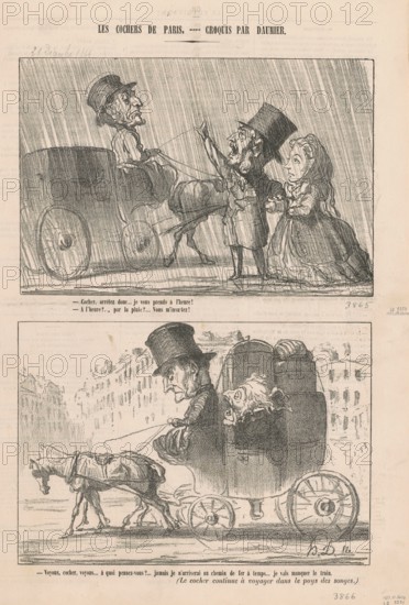 Cocher, arrêtez donc..., 1864. Creator: Honore Daumier.