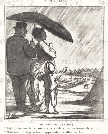 Au Camp de Chalons, 1869. Creator: Honore Daumier.