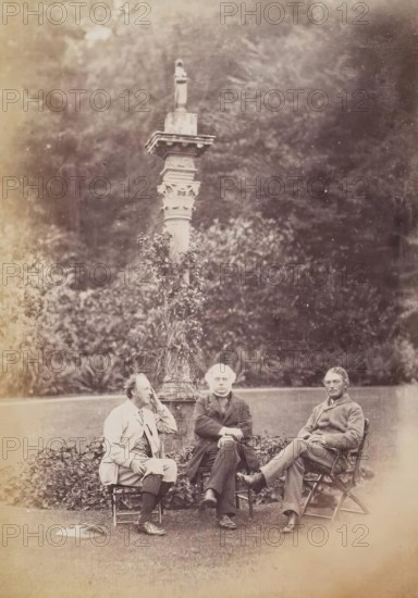 Millais, John Bright and Sir Henry James at Dalguise, from an album compiled by John Everett Millais Creator: Rupert Potter.