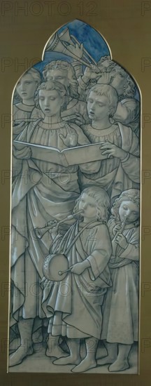 The Choristers - Design For A Stained Glass Window In Ely Cathedral, c1856. Creator: William Dyce.