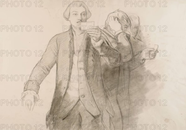 Study for "Drawing for the Militia", 1849. Creator: John Phillip.