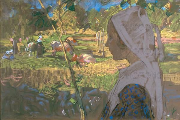 Breton Girl Herding Cattle, c1896. Creator: Robert Brough.