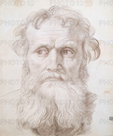 Study for the central figure for 'The Baptism of King Ethelbert', 1846. Creator: William Dyce.