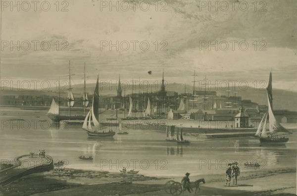 Aberdeen Harbour from the South, 1822. Creator: William Daniell.