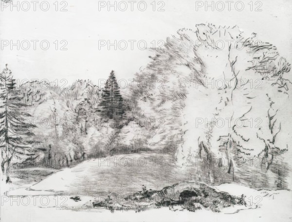 View in Richmond Park, A Small Bridge to the Right, c1826. Creator: Andrew Geddes.
