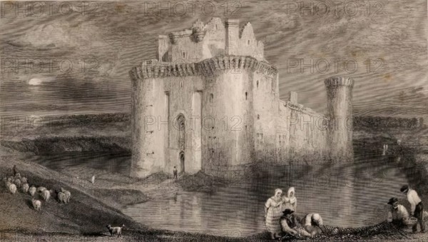 Caerlaverock Castle, 1833. Creator: Edward Goodall.