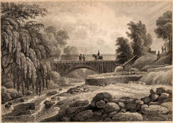 Midlothian, Stock Bridge, Water of Leith, c1830-1870. Creator: James Baylis Allen.