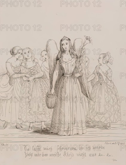 Mignon-from Wilhelm Meister by Goethe, 1841. Creators: Queen Victoria, Prince Albert.