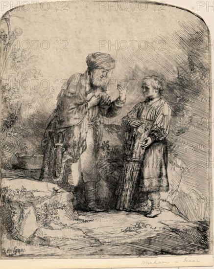Abraham and Isaac, 1645. Creator: Rembrandt Harmensz van Rijn.