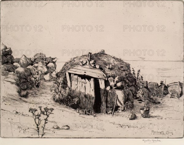 Penberth Cove, 1907. Creator: Martin Hardie.