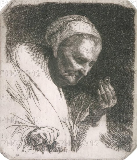 An Old Woman Looking at a Ring, (c1620s), c1826. Creator: Andrew Geddes.