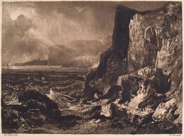 The Fortress of Fast Castle, (c1820s), c1889. Creator: William Brassey Hole.