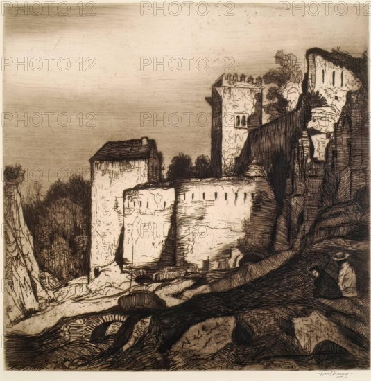 The Walls Of The Alhambra, 1912. Creator: William Strang.