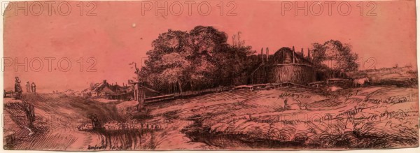 Landscape with a Haybarn and Flock of Sheep, (c1652), c1770s. Creator: William Baillie.