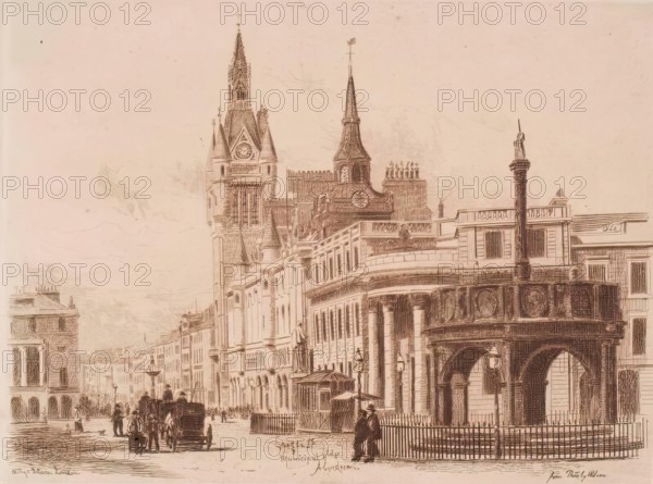 Castle Street and Municipal Buildings, Aberdeen, c1900. Creator: Unknown.