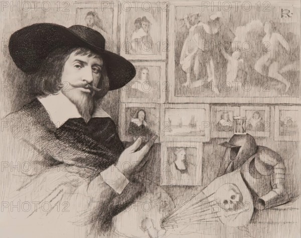 Portrait of George Jamesone. Creator: Charles Amand-Durand.