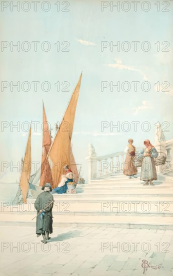 Riva Degli Schiavoni, 1875-1899. Creator: Edwin Benuzzi.