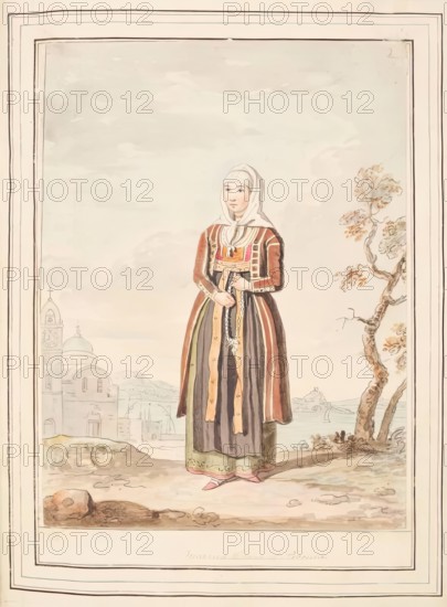 Married Woman of Procida, leaf from 'A Collection of Dresses by David Allan Mostly from Nature',1776 Creator: David Allan.