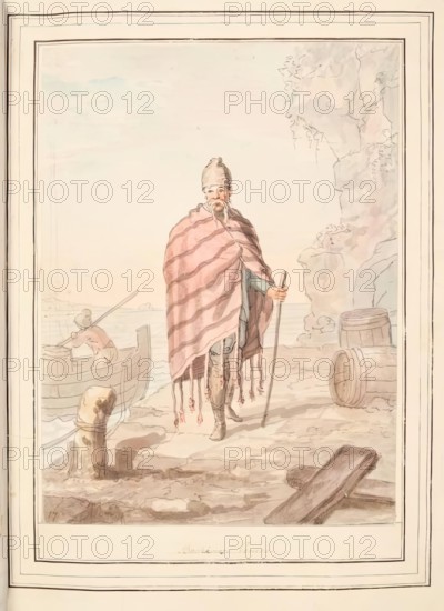 Bochinese Venice, leaf from 'A Collection of Dresses by David Allan Mostly from Nature', 1776. Creator: David Allan.