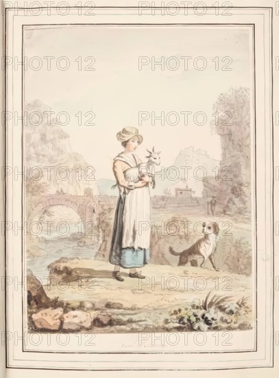 Girl of Savoy, leaf from 'A Collection of Dresses by David Allan Mostly from Nature', 1776. Creator: David Allan.