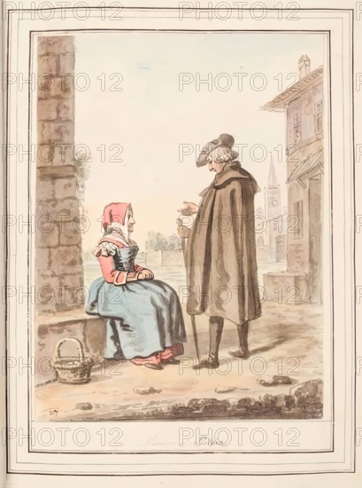 Woman of Pistoia, leaf from 'A Collection of Dresses by David Allan Mostly from Nature', 1776. Creator: David Allan.