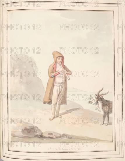 Shepherd Boy Procida, leaf from 'A Collection of Dresses by David Allan Mostly from Nature', 1776. Creator: David Allan.