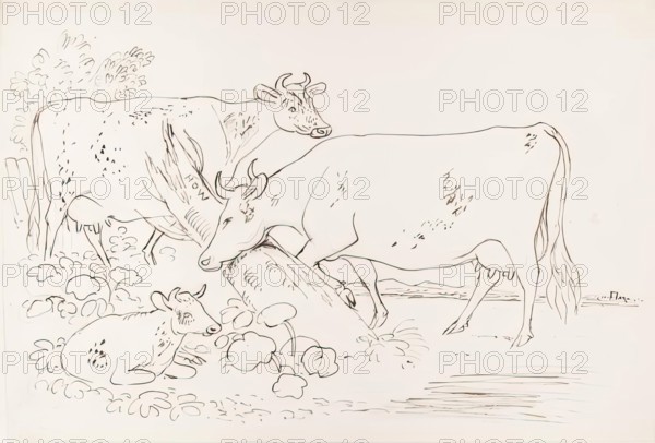 Dairy Cattle, 1825-1839. Creator: James Howe.