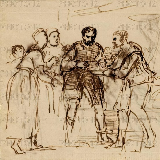 James V and the Miller of Cramond Brig, 1532, (c1820s). Creator: David Wilkie.