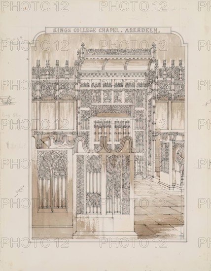King's College Chapel and Stallwork, 1848. Creator: Robert William Billings.