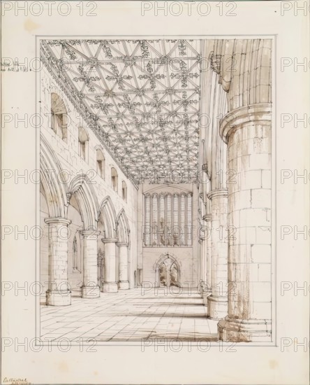 Aberdeen Cathedral - Interior of Nave, 1848-1852. Creator: Robert William Billings.