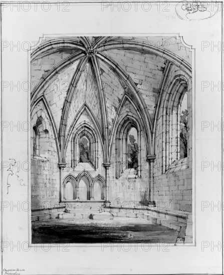 Inchcolm near Edinburgh - The Chapter House, 1856. Creator: Robert William Billings.