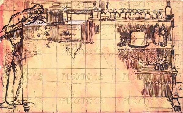 Figure in a Bar Parlour, 1925-1942. Creator: Walter Richard Sickert.