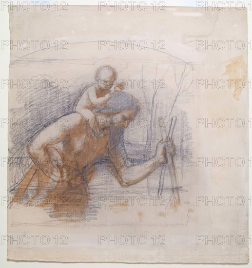 St Christopher, 1850-1864. Creator: William Dyce.