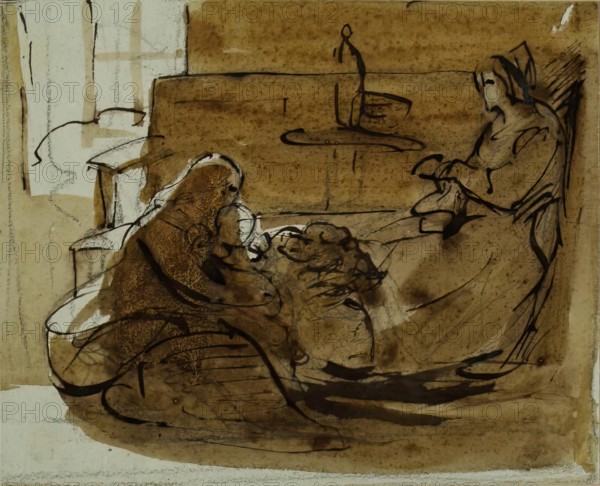 Figure Composition - Cottage Interior, c1830s, Creator: John Phillip.