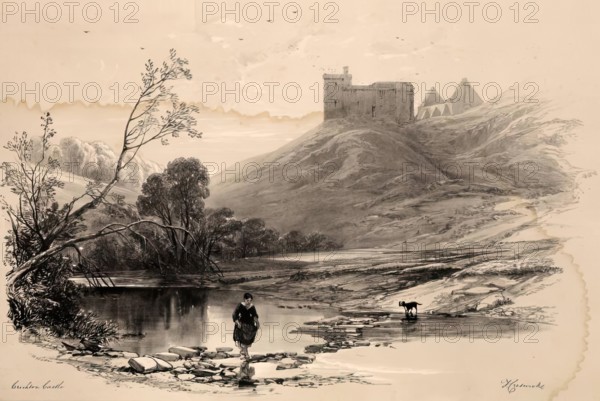 Scotland Delineated-Crichton Castle, 1847. Creator: James Duffield Harding.