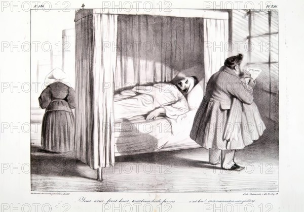 Yeux noirs, front haut, teint brun, barbe favoris...c'est bon!...on te reconnaitra..., 1834. Creator: Honore Daumier.