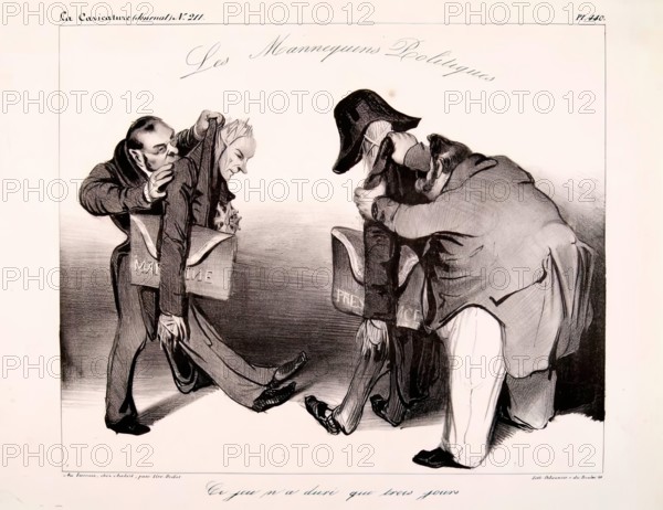 Les Mannequins Politiques. Ce jeu n'a duré que trois jours, 1834. Creator: Honore Daumier.