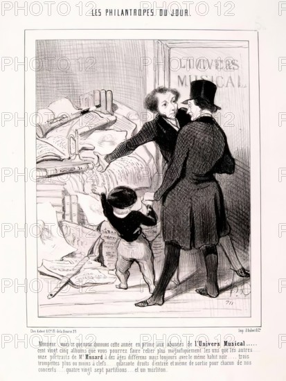 Les Philantropes du Jour. 'Monsieur voici que nous donnons cette année...', 1845. Creator: Honore Daumier.