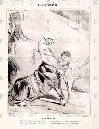 Histoire Ancienne. L' éducation d'Achile, c1843.  Creator: Honore Daumier.